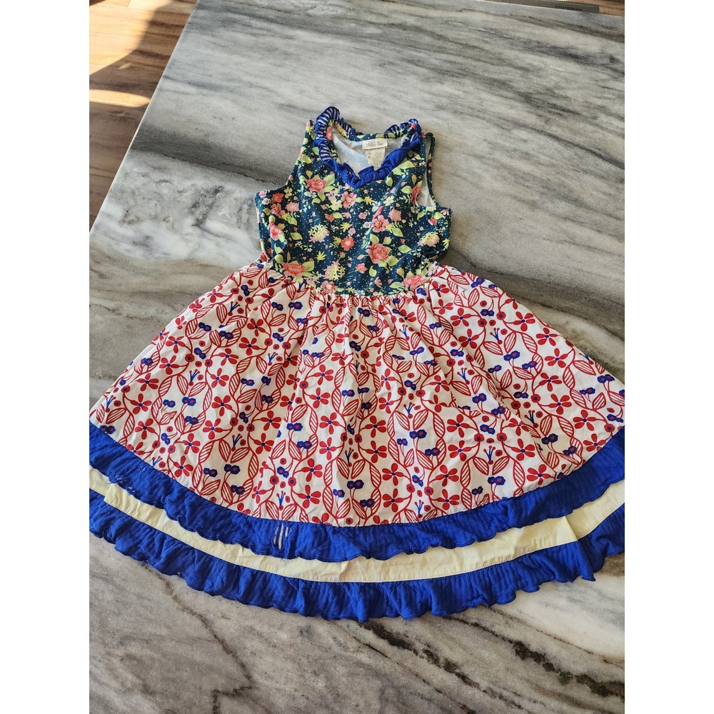 Play Condition Matilda Jane Kids Girls Size 10 Mixed Floral Ruffle Tiered Dress